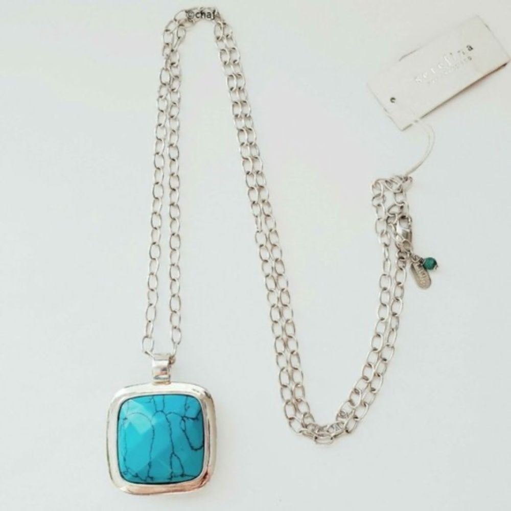 Anthology Sterling Silver Turquoise Quartz Reversible Necklace